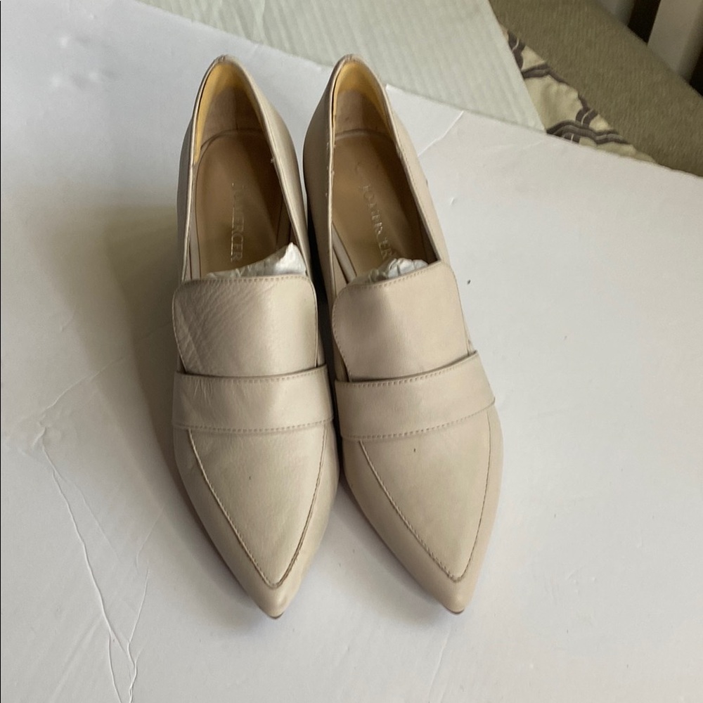 Jo Mercer Cream Flats with Strap Detail